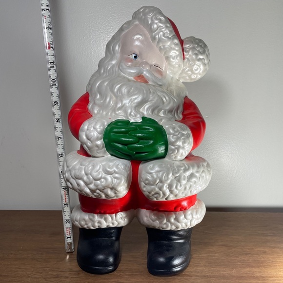 Large Vintage 14 1/2 Inch Atlantic Mold Ceramic Winking Santa Christmas Decor - Picture 7 of 15